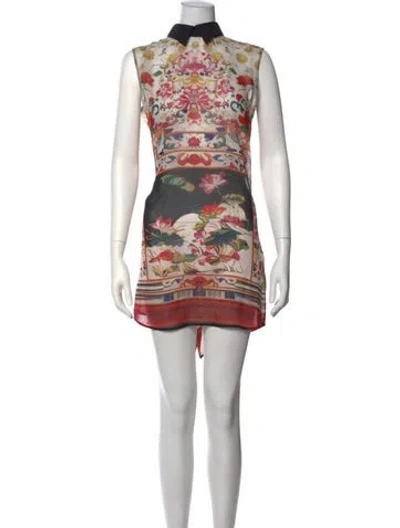 Pre-owned Mary Katrantzou Silk Mini Dress In Black