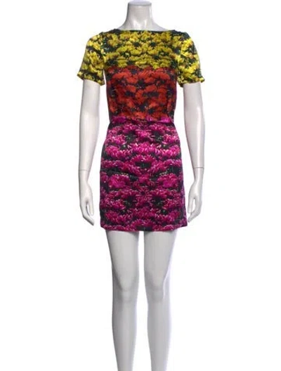 Pre-owned Mary Katrantzou Silk Mini Dress In Black