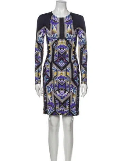 Pre-owned Mary Katrantzou Silk Mini Dress In Blue