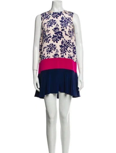 Pre-owned Mary Katrantzou Silk Mini Dress In Blue