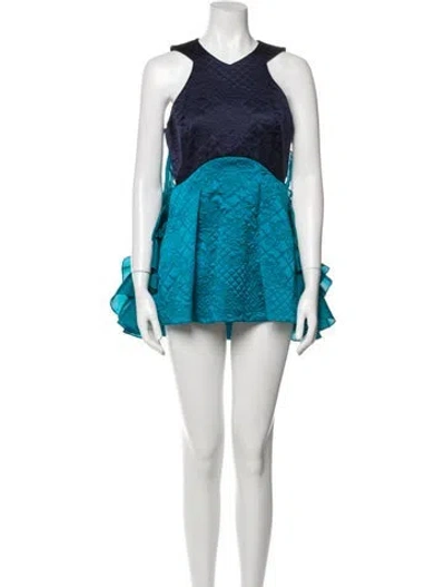 Pre-owned Mary Katrantzou Silk Mini Dress In Blue
