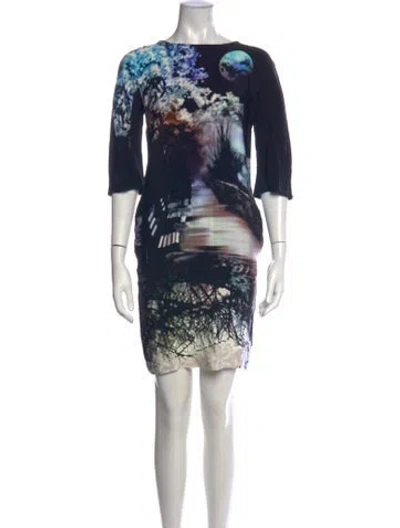 Pre-owned Mary Katrantzou Silk Mini Dress In Blue