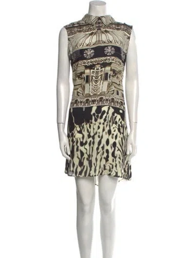 Pre-owned Mary Katrantzou Silk Mini Dress In Gray