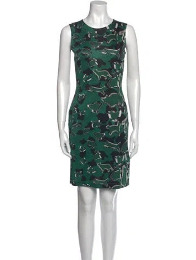 Pre-owned Mary Katrantzou Silk Mini Dress In Green