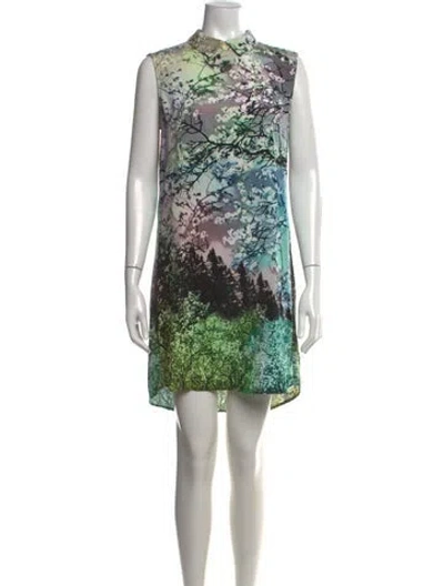 Pre-owned Mary Katrantzou Silk Mini Dress In Green