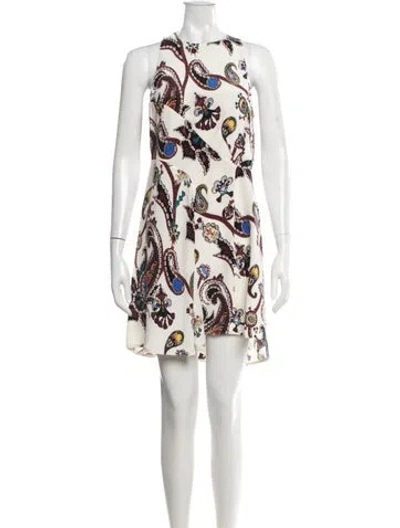 Pre-owned Mary Katrantzou Silk Mini Dress In Neutrals