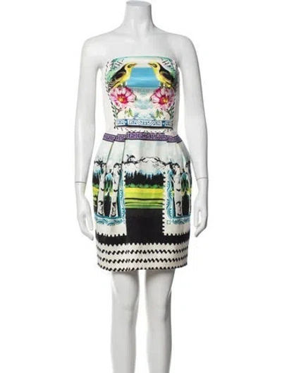 Pre-owned Mary Katrantzou Silk Mini Dress In Neutrals