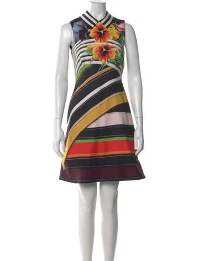 Pre-owned Mary Katrantzou Silk Mini Dress W/ Tags In Black