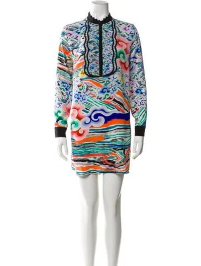 Pre-owned Mary Katrantzou Silk Mini Dress In White