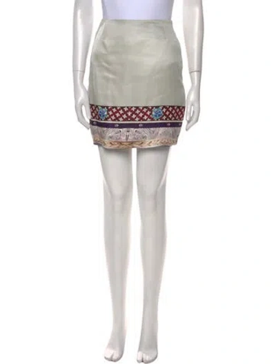 Pre-owned Mary Katrantzou Silk Mini Skirt In Gray