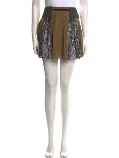 Pre-owned Mary Katrantzou Silk Mini Skirt In Green