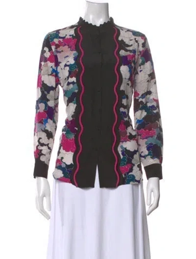 Pre-owned Mary Katrantzou Silk Printed Blouse In Black