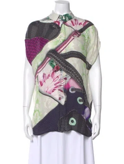 Pre-owned Mary Katrantzou Silk Printed Blouse In Multi