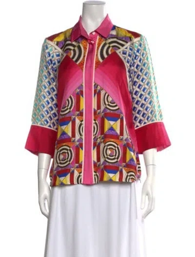 Pre-owned Mary Katrantzou Silk Printed Blouse In Multi