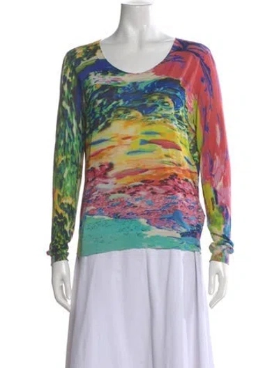 Pre-owned Mary Katrantzou Silk Printed Sweater In Multi