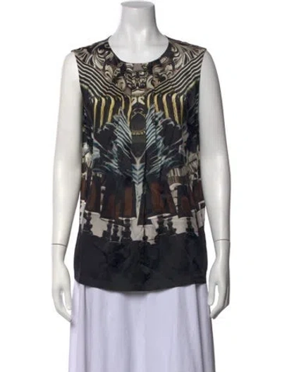 Pre-owned Mary Katrantzou Silk Printed Top In Black
