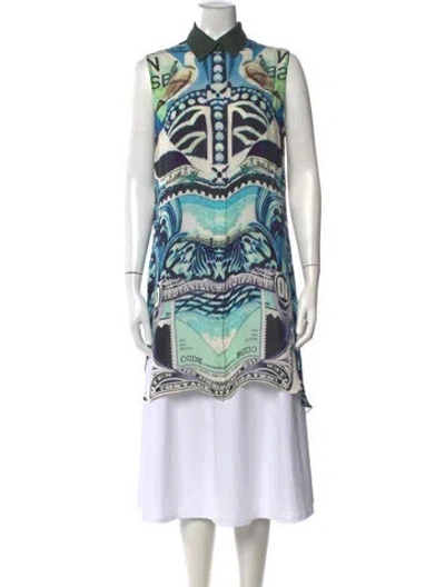 Pre-owned Mary Katrantzou Silk Printed Top In Multicolor
