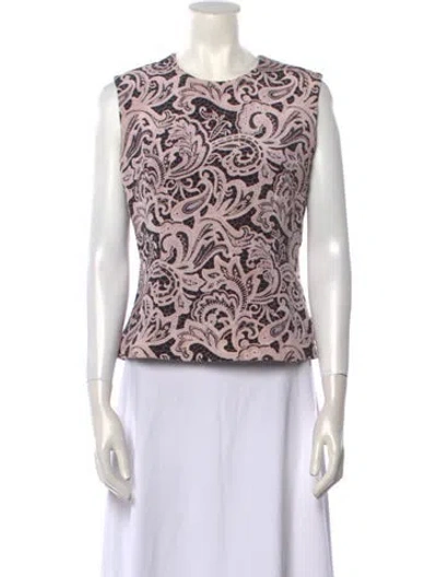 Pre-owned Mary Katrantzou Silk Printed Top In Pink
