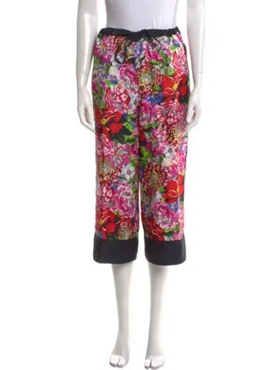 Pre-owned Mary Katrantzou Silk Wide Leg Pants In Black