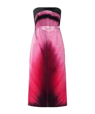 Mary Katrantzou Arnim Velvet Midi Dress In Pink