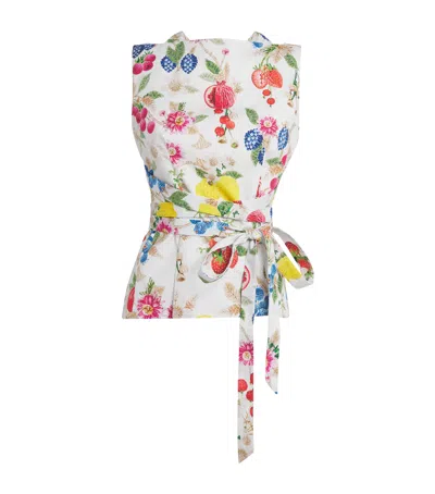 Mary Katrantzou Stretch-cotton Juda Top In White