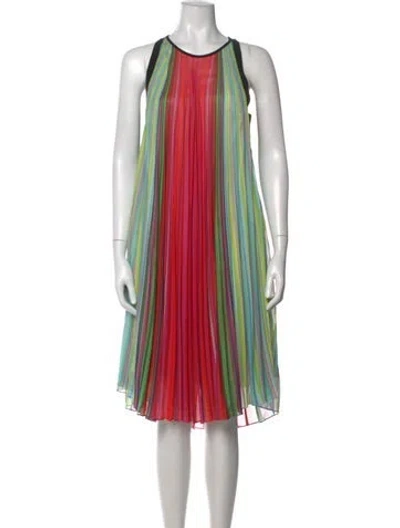Pre-owned Mary Katrantzou Striped Knee-length Dress In Pink