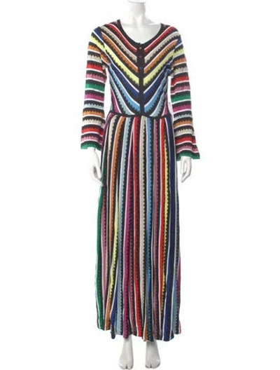 Pre-owned Mary Katrantzou Striped Long Dress W/ Tags In Multi