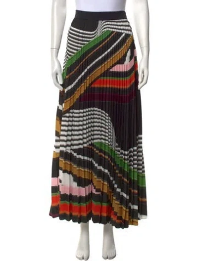 Pre-owned Mary Katrantzou Striped Long Skirt In Black