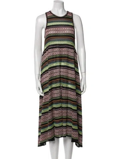 Pre-owned Mary Katrantzou Striped Midi Length Dress In Multi