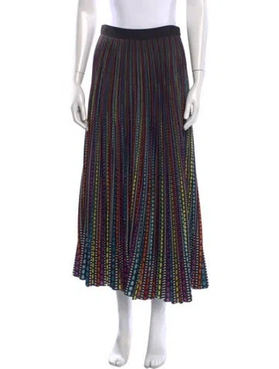Pre-owned Mary Katrantzou Striped Midi Length Skirt In Black