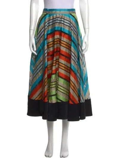 Pre-owned Mary Katrantzou Striped Midi Length Skirt In Multi