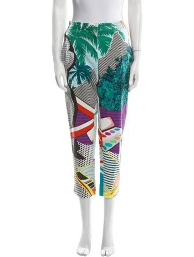 Pre-owned Mary Katrantzou Striped Straight Leg Pants In Blue