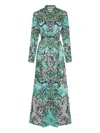 Mary Katrantzou Torino Lace-print Belted Maxi Dress In Multi