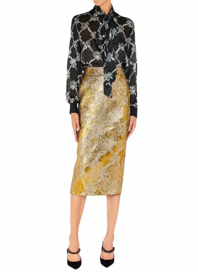 Mary Katrantzou Vargas Skirt In Plexus Metallic In Yellow