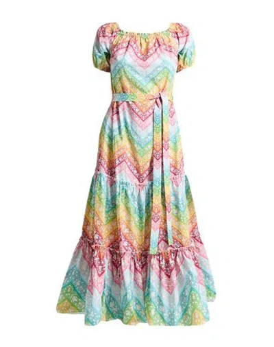 Mary Katrantzou Woman Maxi Dress Light Blue Size 4 Cotton