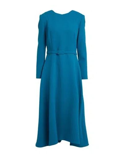 Mary Katrantzou Woman Midi Dress Deep Teal Size 10 Wool In Blue
