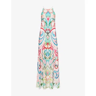 Mary Katrantzou Womens Ceramica Quartz Cher Floral Stretch-woven Dress In Gray