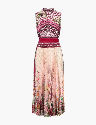 Mary Katrantzou Womens Topiary Jq Hollie Graphic-print Woven Midi Dress