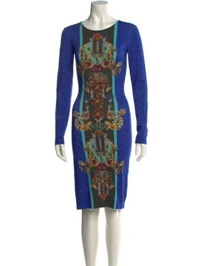 Pre-owned Mary Katrantzou Wool Knee-length Dress In Blue