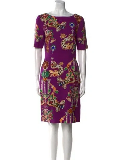 Pre-owned Mary Katrantzou Wool Knee-length Dress In Purple