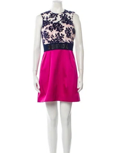 Pre-owned Mary Katrantzou Wool Mini Dress In Blue