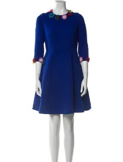 Pre-owned Mary Katrantzou Wool Mini Dress In Blue