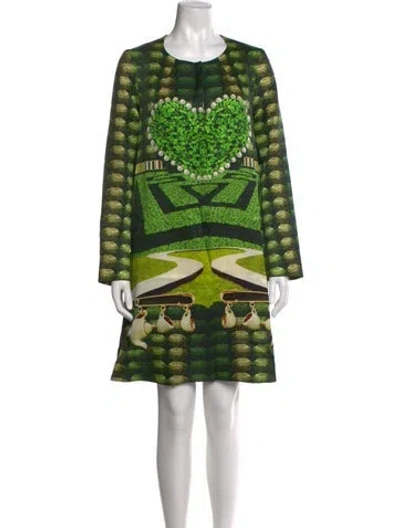 Pre-owned Mary Katrantzou Wool Mini Dress In Green