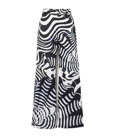 Mary Katrantzou Bryne Zebra-print Stretch-jersey Wide-leg Pants In Black