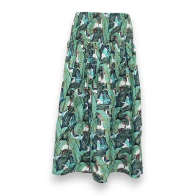 Mary Marshmallow Women's Long Everyday Skirt - Jungle Palm - Green