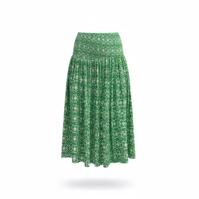 Mary Marshmallow Women's Long Everyday Skirt - Lattice - Green