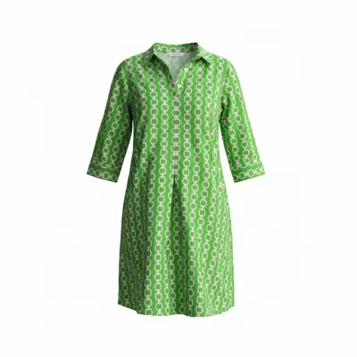 Mary Marshmallow Women's Pink / Green Delray Dress - Chains - Pink & Green