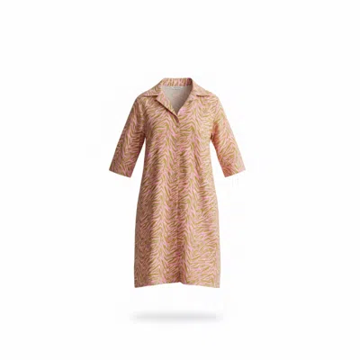 Mary Marshmallow Women's Pink / Green Delray Dress - Zebra Stripe - Pink & Green In Multi