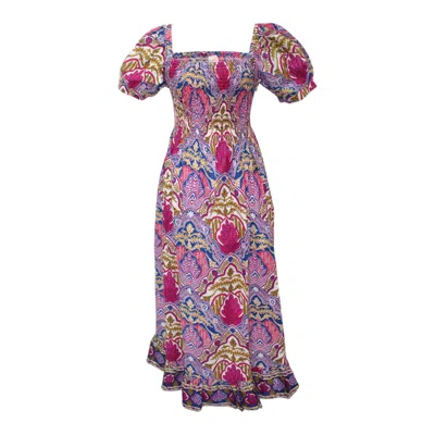Mary Marshmallow Women's Pink / Purple / Blue Poppy Long - Boho Medallion - Navy