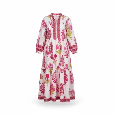 Mary Marshmallow Women's Violet Dress - Block Print Floral - Pink